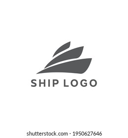 minimalist and simple ship logo design