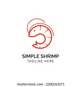 Minimalist simple shrimp logo design vector Inspiration