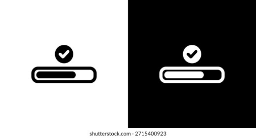 Símbolo de ícone de status de barra de carregamento de estilo simples minimalista concluído