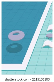 minimalist and simple swimming pool illustration