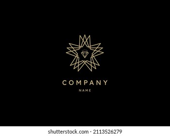 Logo de tres estrellas simple y minimalista
