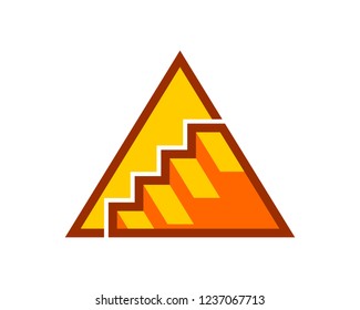 minimalist simple triangle yellow stairs