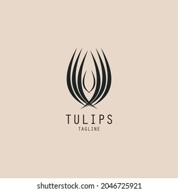 minimalistisches und einfaches Tulpen-Logo. Vektorgrafik für Logo oder Symbol 