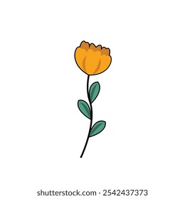 Ilustración de flor de Vector minimalista y simple