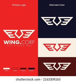 minimalist simple wing logo concept