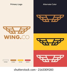 minimalist simple wing logo concept