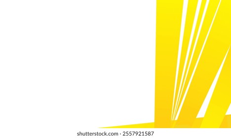 Minimalist and simple yellow abstract shape on white background for presentation