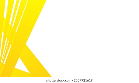 Minimalist and simple yellow abstract shape on white background for presentation