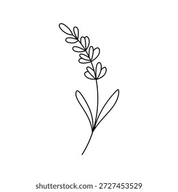 Ilustração de arte de estropo lavanda única minimalista