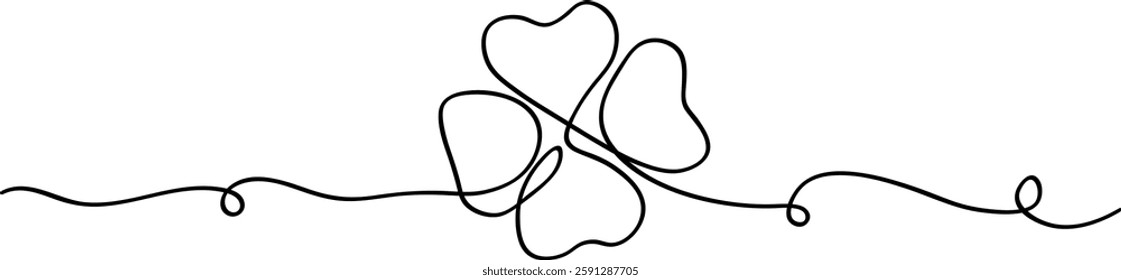 Minimalist Single Line Clover for Elegant Designs