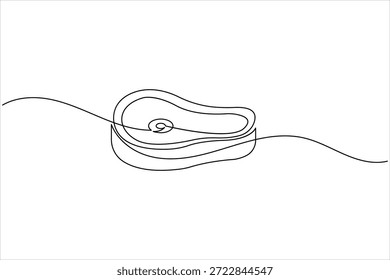Desenho minimalista de uma única linha de uma ilustração vetor de carne fresca crua