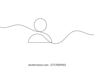 Dibujo minimalista de una sola línea de un ícono de avatar de usuario de Perfil humano