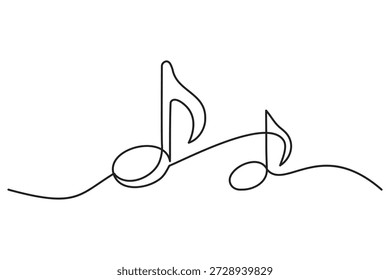 Minimalistische Einzeilenzeichnung, die eine Melodie durch zwei miteinander verbundene achte Töne in Folge darstellt.