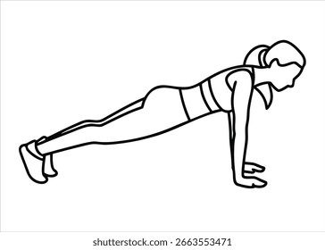 Un dibujo minimalista de una sola línea muestra a una mujer deportiva en movimiento, capturando la esencia del entrenamiento y el movimiento atléticos.
