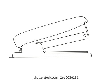 Minimalist single line drawing a stapler a office stationery