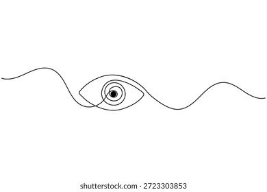 Minimal einzeilige menschliche Augenzeichnung Vektorgrafik