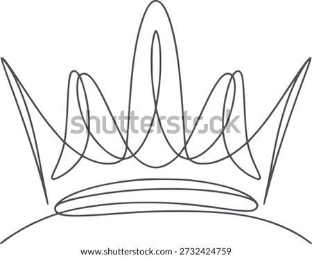 Minimalist single line of a royal crown in black and royalty regal monarchy symbol