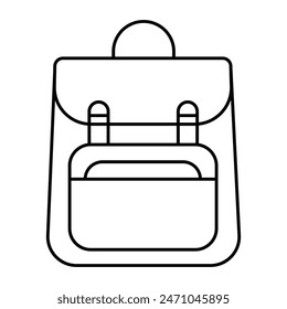 minimalist single-line art representation of a school bag against a white background