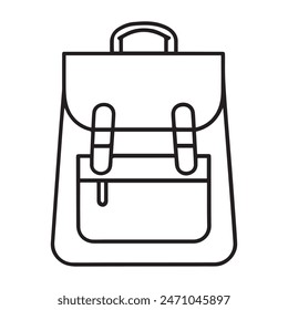 minimalist single-line art representation of a school bag against a white background