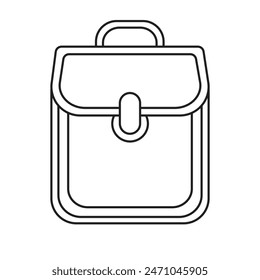 minimalist single-line art representation of a school bag against a white background