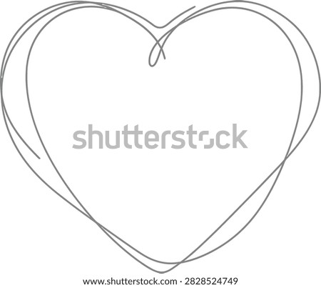 A minimalist, single-line sketch of a heart outline on a clean white background. Represents love, affection, and simplicity.