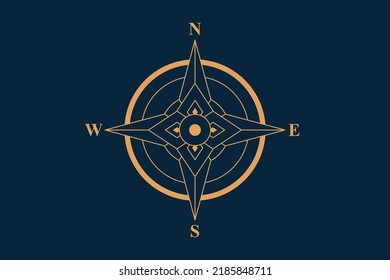 Minimalist Skeleton Style Compass Rose (Live Stroke Path)