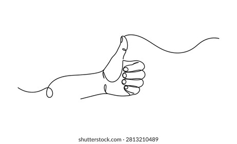 Minimalist sketch showing a hand with thumb raised upward