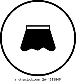Minimalist Skirt Icon within a Circle Representing Fashion and Clothing Design