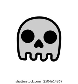 Minimalist Skull Icon on White Background for Halloween