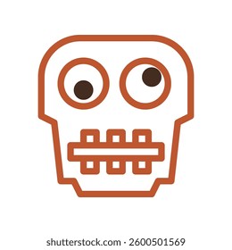 Minimalist Skull Icon Symbol with Geometric Design