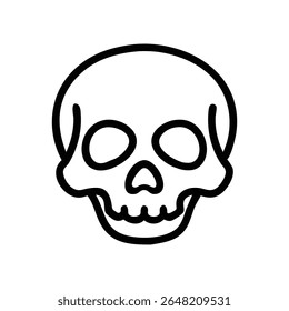 Minimalist skull symbol for danger, warning or death.