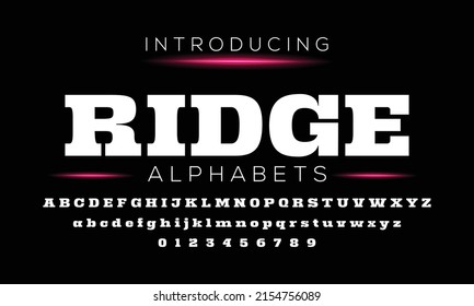 Minimalist Slab Serif Alphabet Design Vector Illustration Of Typeface.