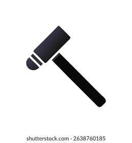 Minimalist sledge hammer illustration on solid White Background