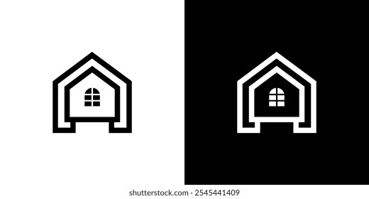 minimalist and sleek house shaped logo vector