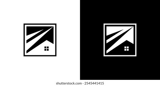 minimalist and sleek house shaped logo vector