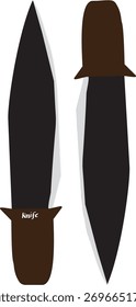 Ilustración vectorial minimalista y elegante de un cuchillo táctico. Perfecto para logotipos, emblemas, calcomanías, estampados de camisetas o cualquier tema de diseño militar, de supervivencia, de caza o culinario.