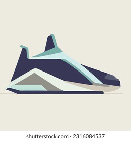 Minimalist slip-on shoes depicted in a vector art illustration