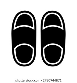 Minimalist Slippers Silhouette Icon Vector
