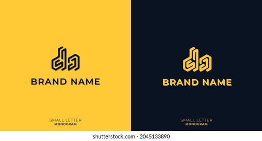 Minimalist small letters DA monogram. This logo incorporate with two small letters in the creative way. It will be suitable for which company or brand name starts those initial letters.