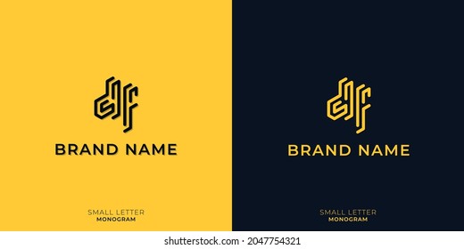 Minimalist small letters DF monogram. This logo incorporate with two small letters in the creative way. It will be suitable for which company or brand name starts those initial letters.