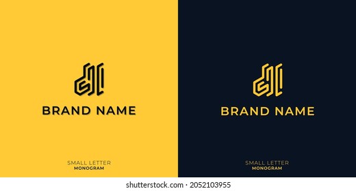 Minimalist small letters DL monogram. This logo incorporate with two small letters in the creative way. It will be suitable for which company or brand name starts those initial letters.