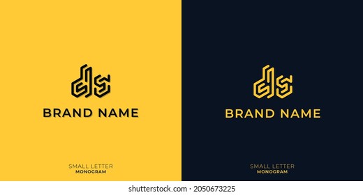 Minimalist small letters DS monogram. This logo incorporate with two small letters in the creative way. It will be suitable for which company or brand name starts those initial letters.