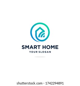Minimalist Smart Home Logo Premium Vector