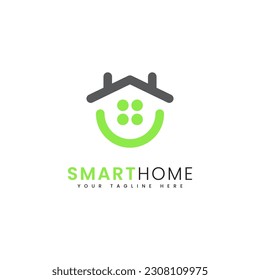 Minimalist smart home logo. Home logo, suitable for smart home logos, housing logos, or saving energy logo.