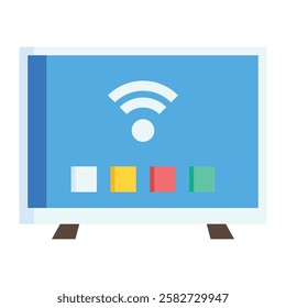 Minimalist smart TV icon representing digital entertainment, streaming services, and high-definition video content.