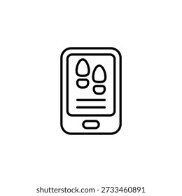 Minimalistisches Smartphone mit Vektorgrafik zur Fußschrittverfolgung