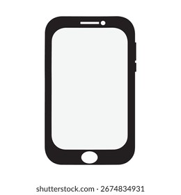 Minimalist smartphone icon with blank screen for mobile technology and app design concepts silhouette