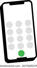 Ícone de Smartphone minimalista em design plano com tela em branco isolado no fundo branco