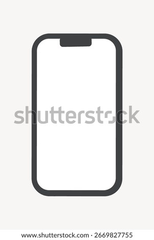 Minimalist smartphone icon. Simple smartphone design with blank screen. Smartphone silhouette perfect for tech themes. Versatile smartphone illustration. Black icon illustration vector.
