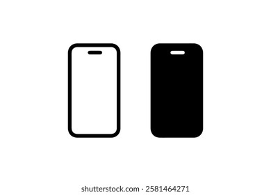 Minimalist Smartphone Icons in Black and White Vector